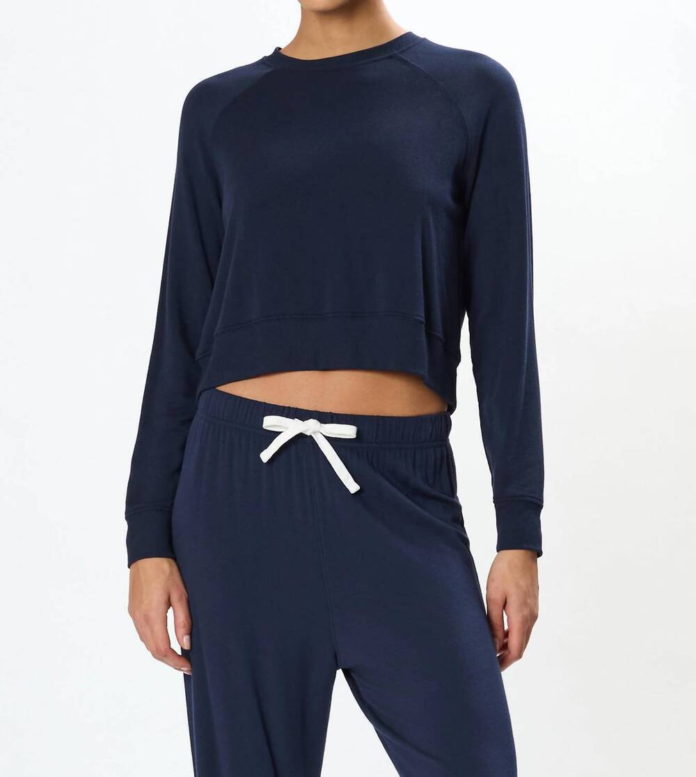 NEW SPLITS59 brooks fleece long sleeve sweatshirt in indigo